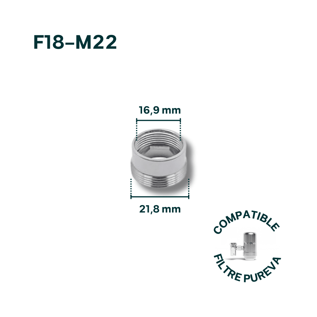 Adaptateur F18-M22 pour robinet - Pureva