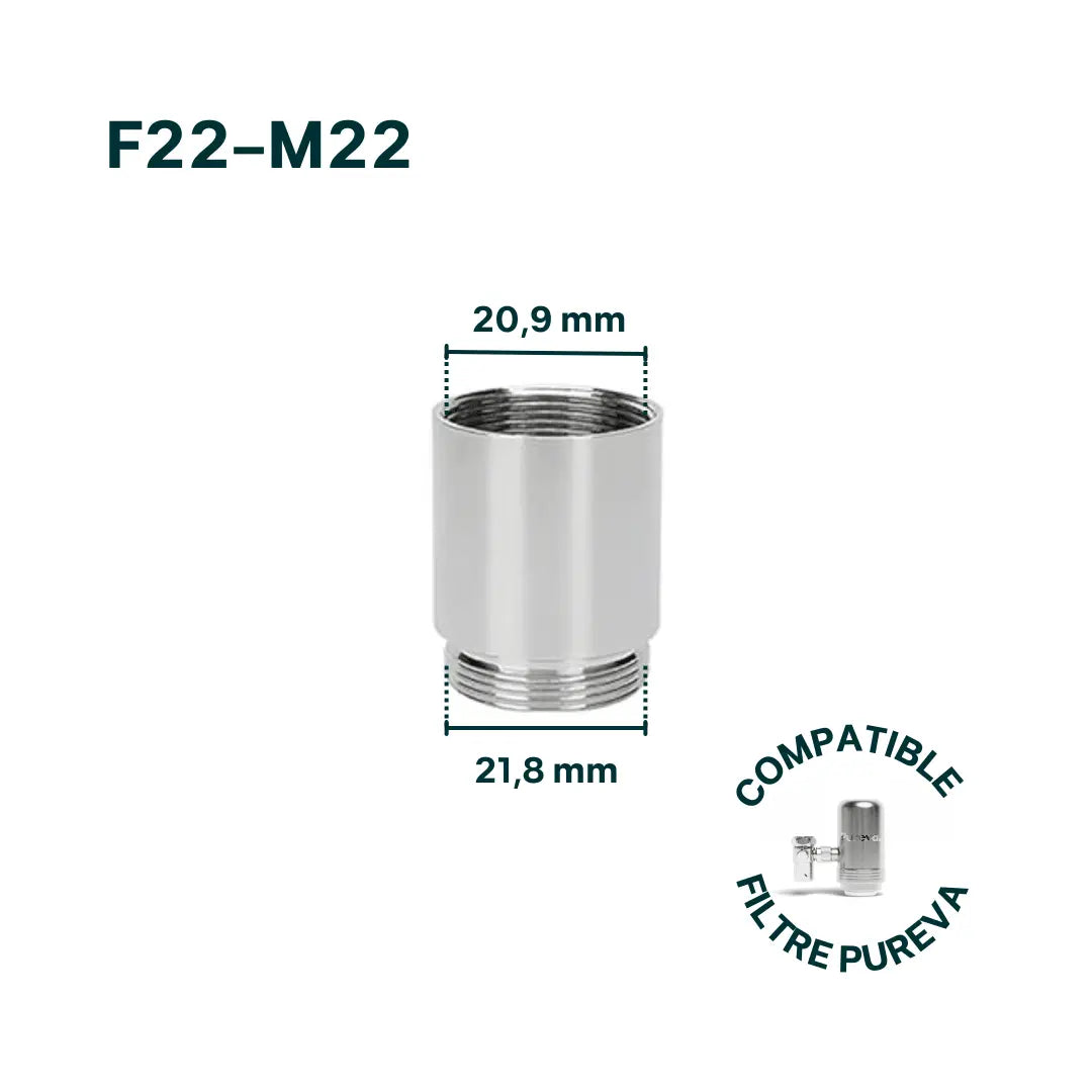 Adaptateur F22-M22 pour robinet (inclus) - Pureva