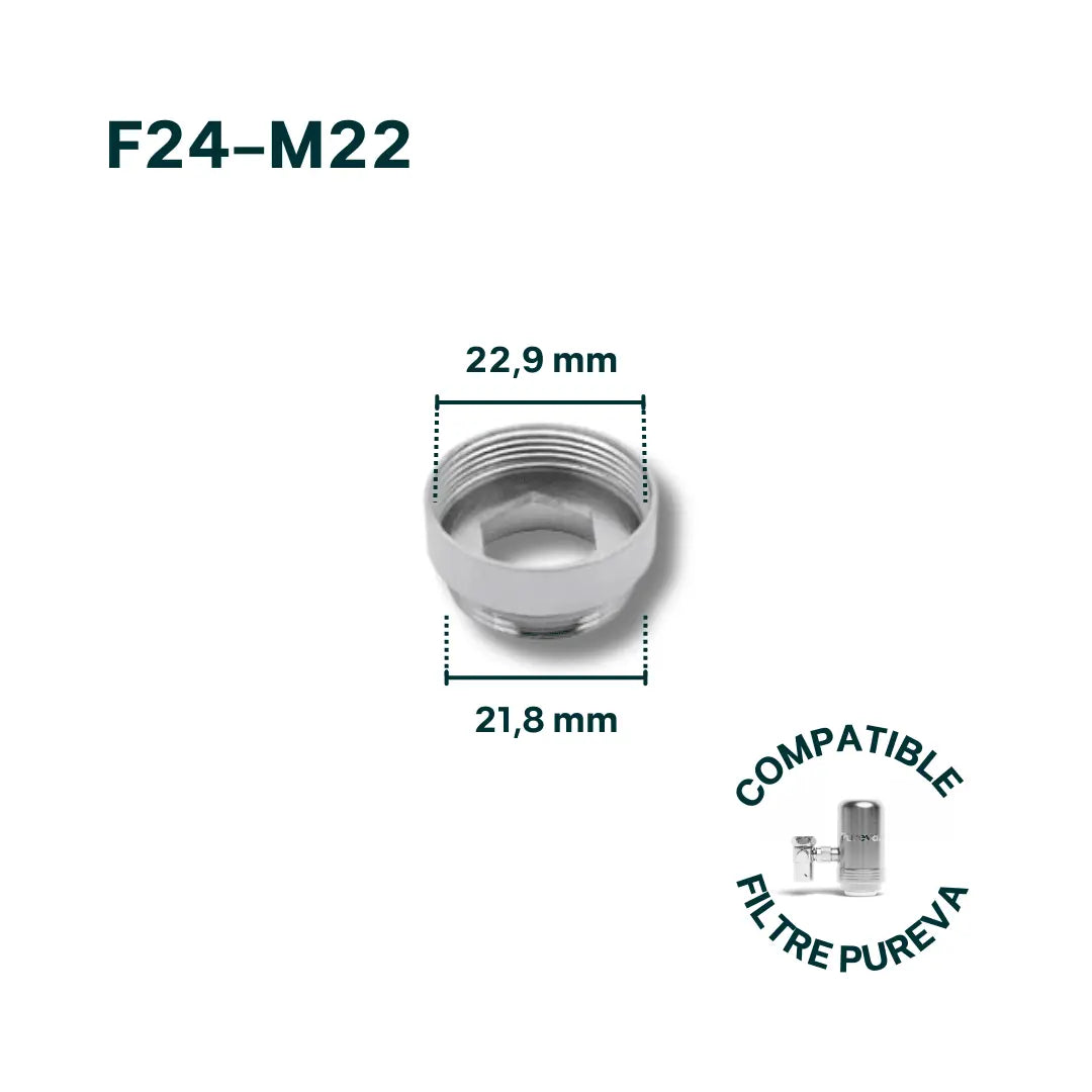 Adaptateur F24-M22 pour robinet (inclus) - Pureva