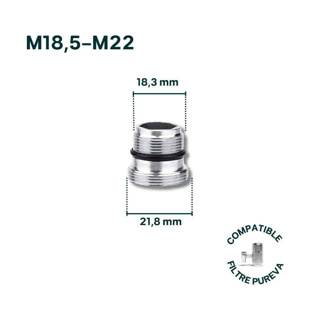 Adaptateur M18,5-M22 pour robinet (inclus) - Pureva