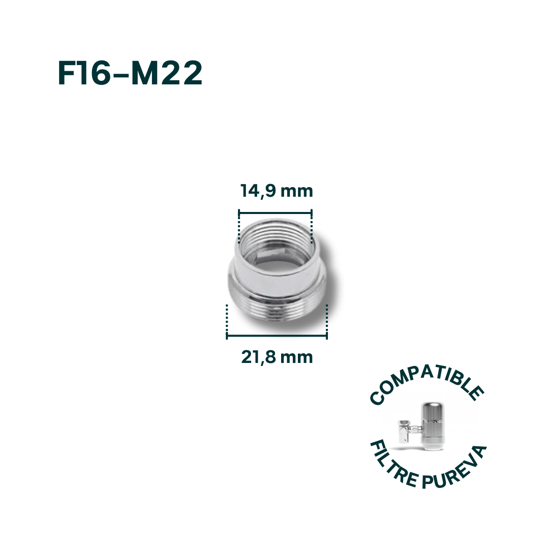 Adaptateur F16-M22 pour robinet - Pureva