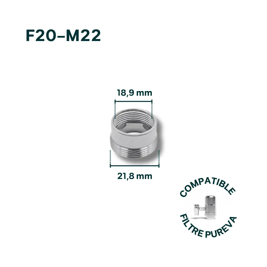 Adaptateur F20-M22 pour robinet - Pureva