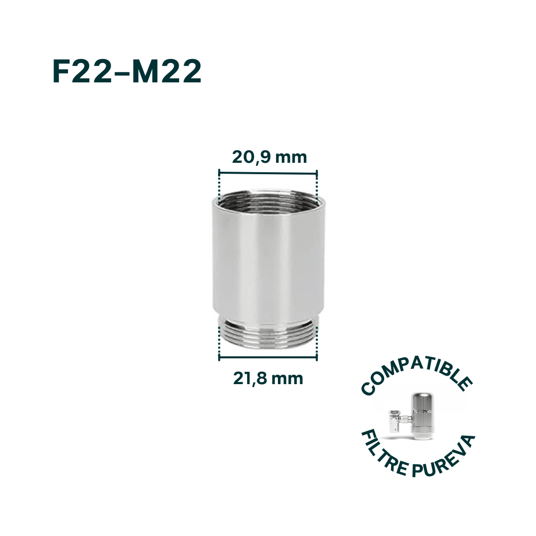 Adaptateur F22-M22 pour robinet (inclus) - Pureva
