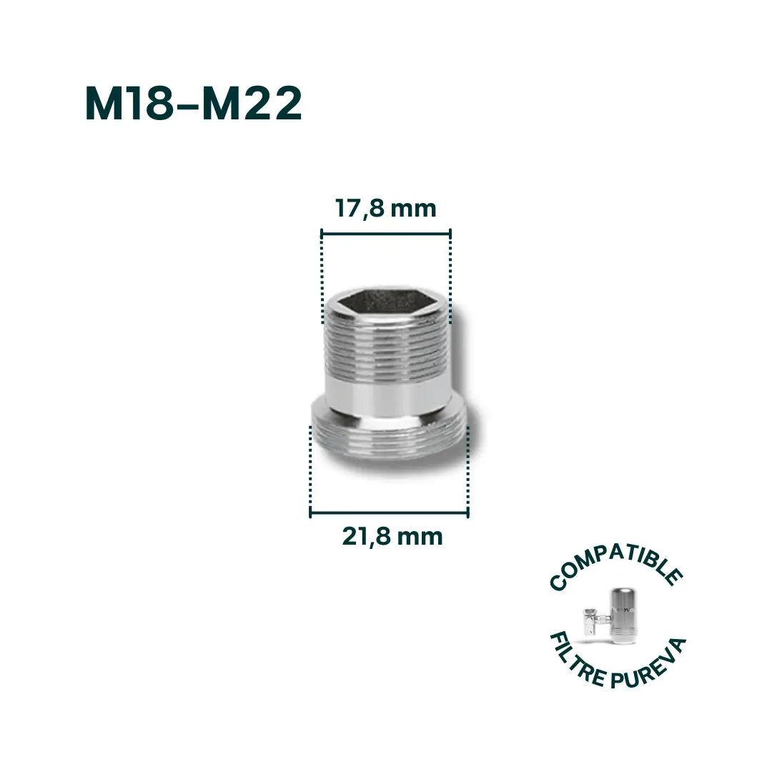 Adaptateur M18-M22 pour robinet - Pureva