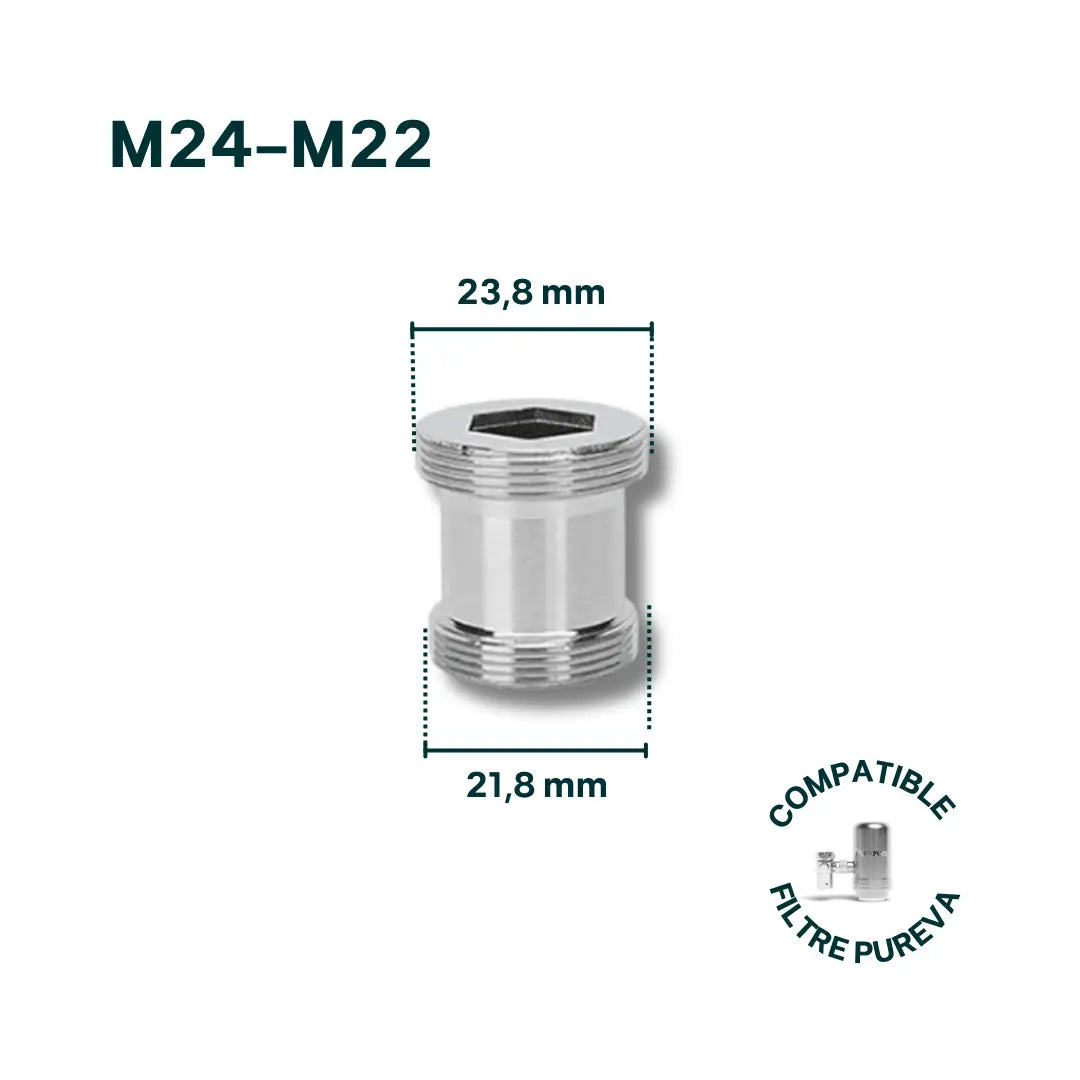 Adaptateur M24-M22 pour robinet (inclus) - Pureva