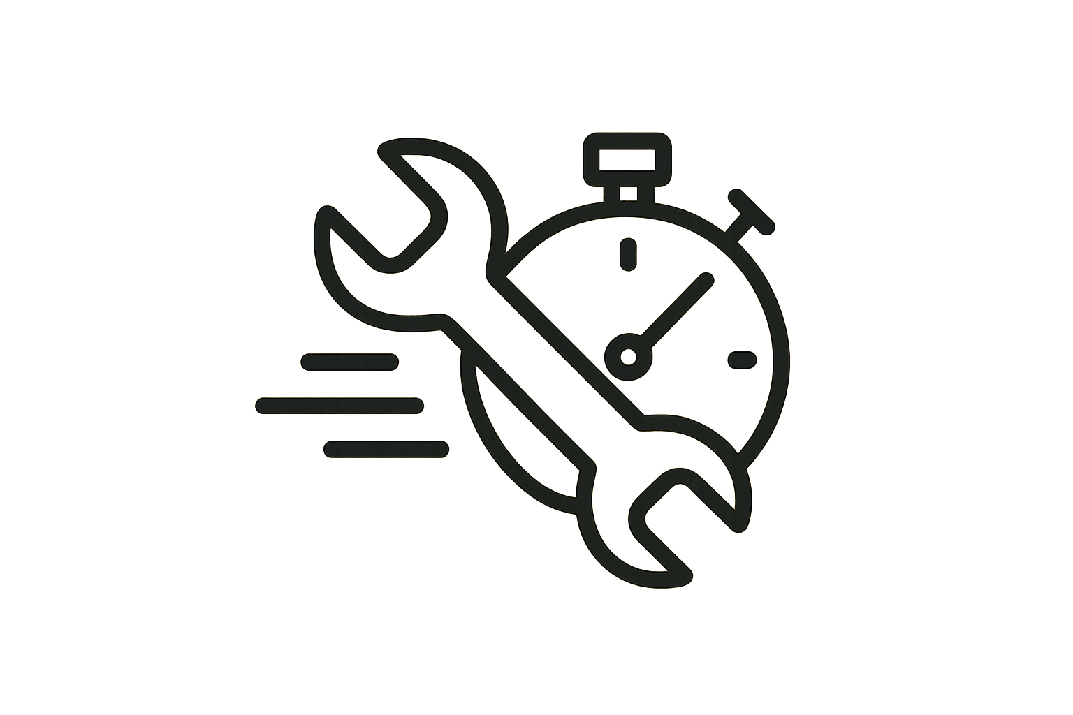 icone simple outils clé et timer rapide